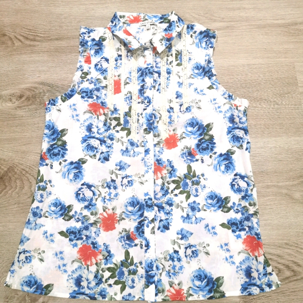Modcloth floral button down pastoral portrait top
